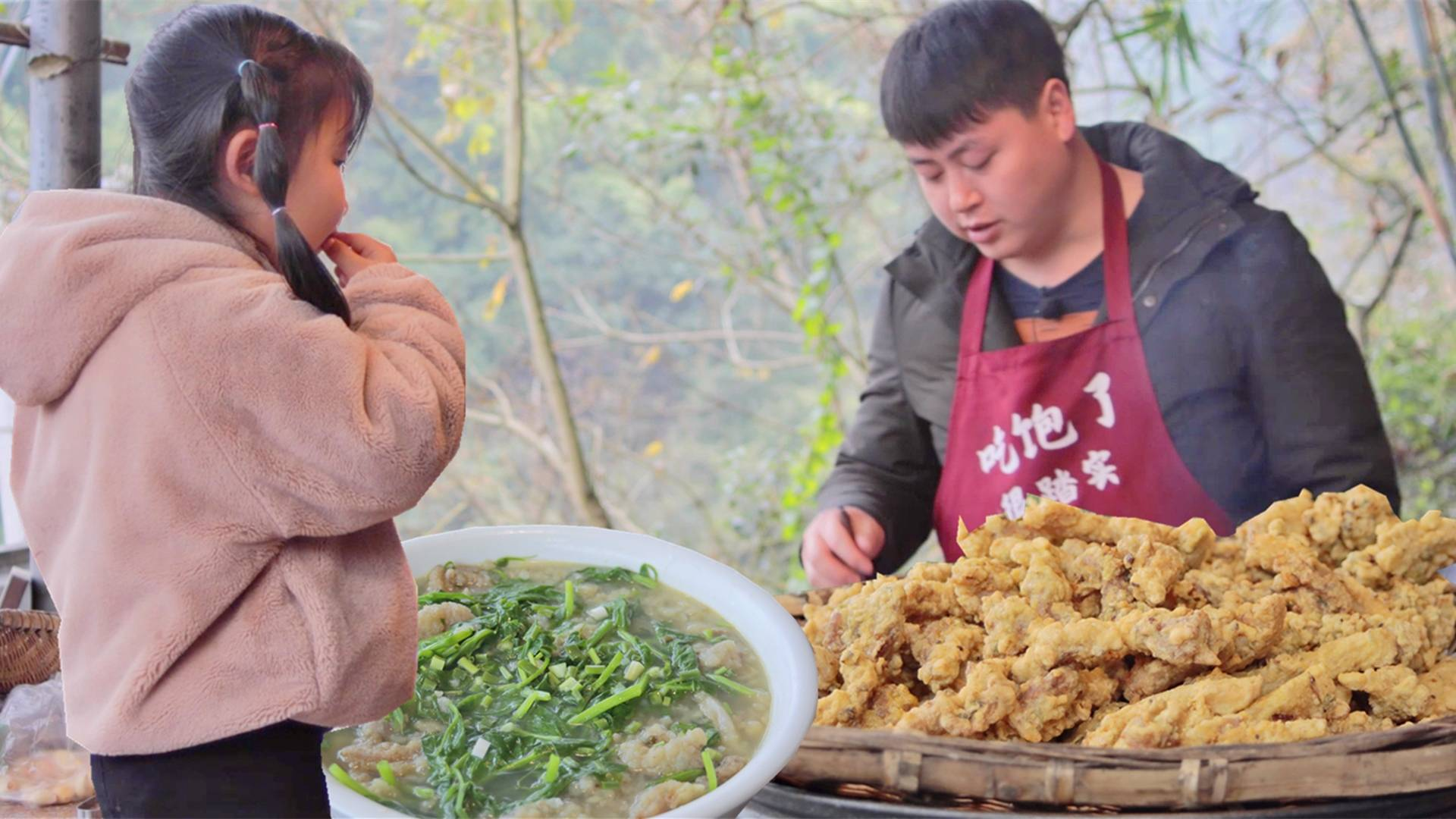 年夜饭必备“炸酥肉”,德哥2斤猪肉炸2锅,边炸边吃德哥却没过瘾